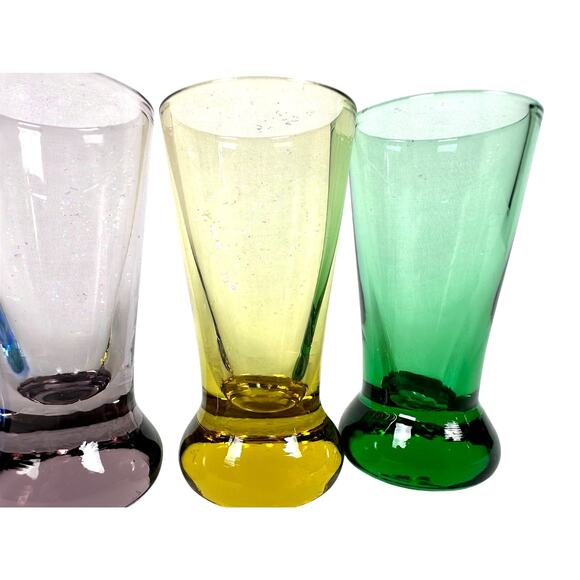 MCM Multicolor Weighted Shot Glasses 3" Tall-Set of 6-Excellent Condition! - Picture 5 of 7